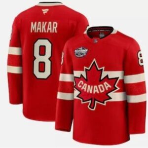 READ. Canada x Fanatics x Cole Makar #8 2025 4 Nations Face Off jersey S-3XL